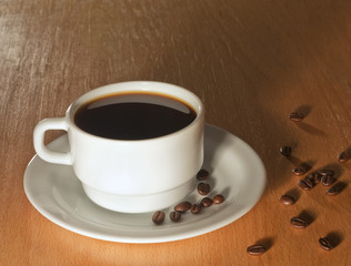 A cup of coffee for breakfast