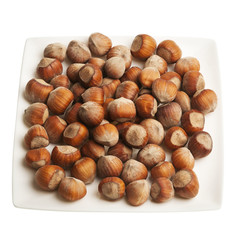 Plate of hazelnuts