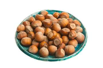 Plate of hazelnuts