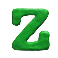 Plasticine letter isolated on a white background