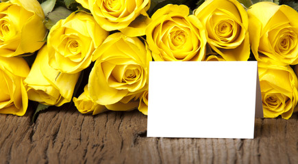 Bouquet of yellow with a card