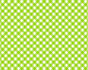 Grün & Weiß karierte Tischdecke mit diagonalen Streifen