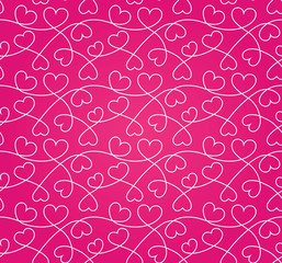 Fototapeta na wymiar Pink seamless texture of hearts for a Valentine day