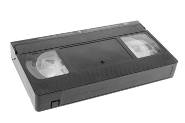VHS video tape cassette isolated on white background