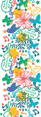 vector spring music symphony vertical seamless pattern - 48501062