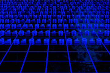 Binary code - 3D render