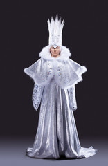 Pretty girl in ice queen carnival costume