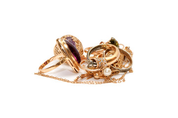 Jewels isolated on white background