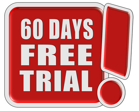 !-Schild rot quad 60 DAYS FREE TRIAL