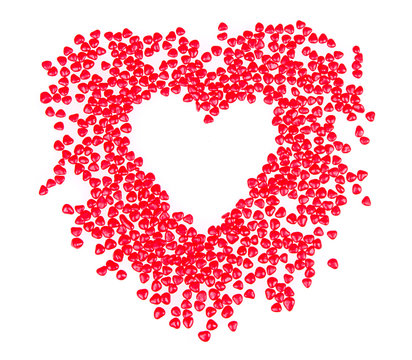 Heart shaped candy in shape of heart