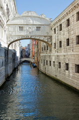 Famous Bridge of sighs in Venice.