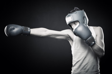 Strong young boxer