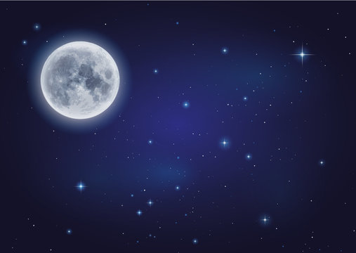 Mond und Sternenhimmel