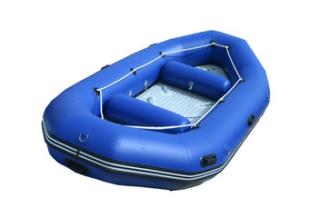 blue inflatable boat