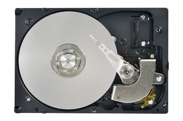 Opened hard disk drive