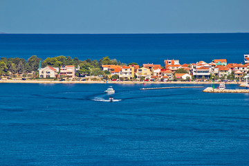 Zadar peninsula tourist destination and blue sea