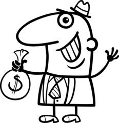 happy man with money cartoon