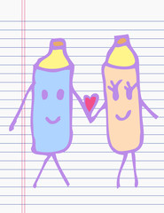 Drawing cartoon on paper