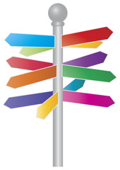 Direction Colorful Arrow Signs Illustration