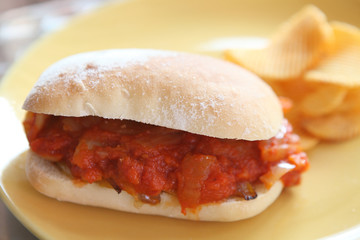 Italian sausage sandwich