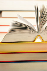 Composition with books on the table