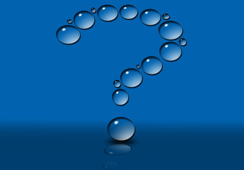Fragezeichen Wassertropfen