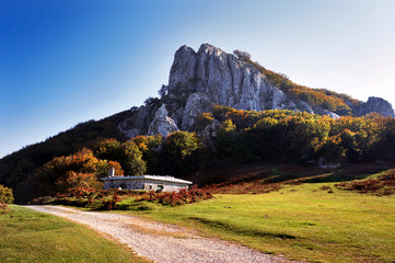Shelter under a rocky mountain