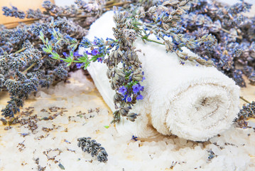 Towel with lavender and sea salt