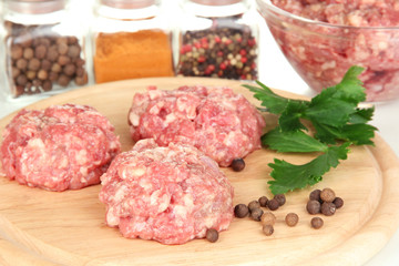 Raw meatballs with spices