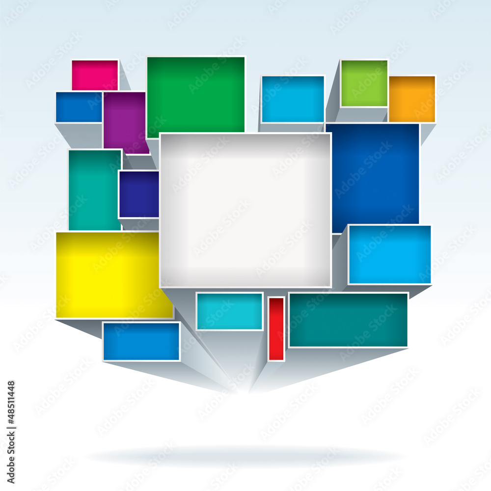 Aufkleber abstract 3d color boxes background.