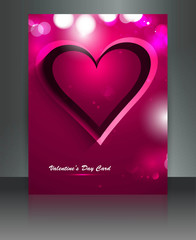 Beautiful Valentines Day with colorful brochure hearts card desi