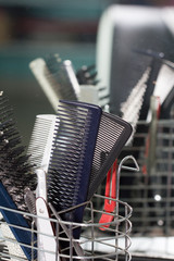 combs in the barbershop