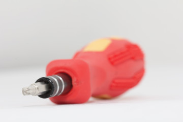 screwdriver on white background. macro