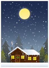 Obraz na płótnie Canvas Kabina Christmas Card