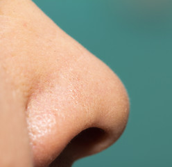 Fototapeta premium Human nose macro shot