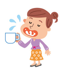 うがいをする女性