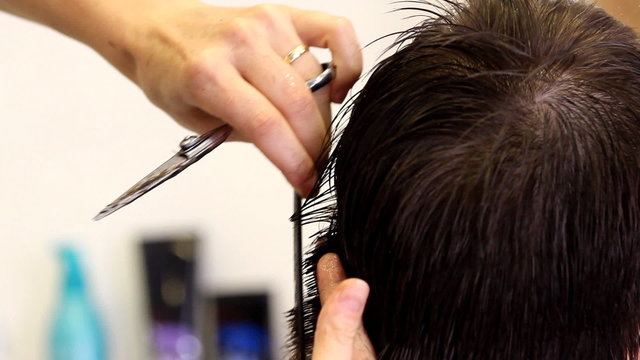 Cutting hair and hands