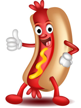 hot dog cartoon thumbs up