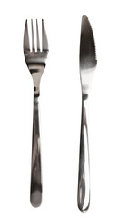 Knife and fork isolated on white background