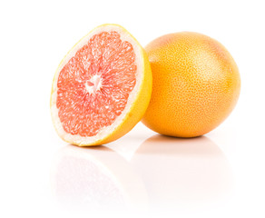 grapefruits on white background