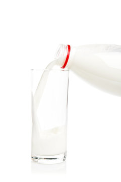 pouring a glass of milk
