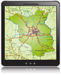 Landkarte von Brandenburg als Navigationsgerät