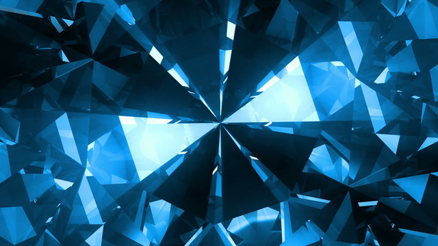 Big blue spinning gem - loopable 3d animation