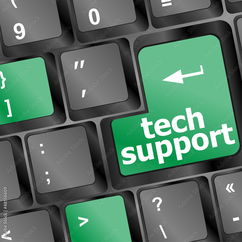 Aufkleber tech support keyboard button