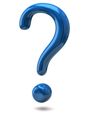 Blue question mark sign