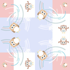 Seamless colourfull owl pattern for kids
