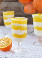 orange fruit  and cottage cheese dessert