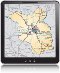 Landkarte von Brandenburg als Navigationsgerät