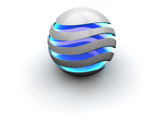 Illuminierte Kugel - blau