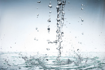 The splash splashing in the white background